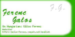 ferenc galos business card