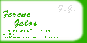 ferenc galos business card